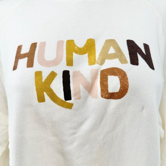 Old Navy Maternity Sweatshirt Womens XXL Long-Sleeve Human Kind Graphic Cream - Picture 2 of 10